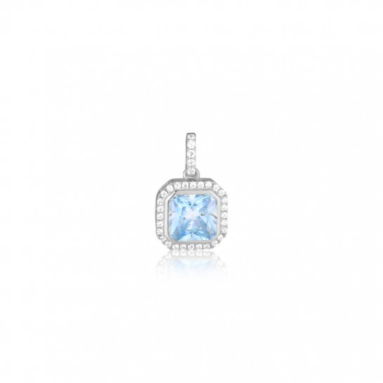 Zawieszka srebro 925 z błękitną kwadratową cyrkonią