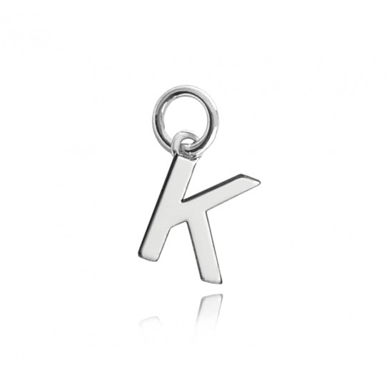 Zawieszka srebrna - mała litera "K"