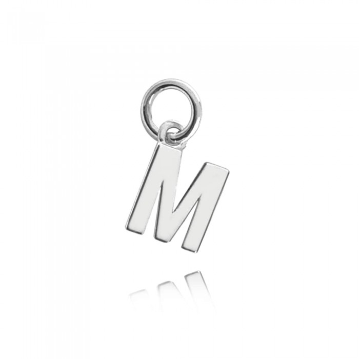 Zawieszka srebrna - mała litera "M"