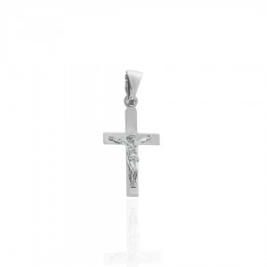 Zawieszka srebrna 925 - krzyżyk z wizerunkiem Jezusa Chrystusa
