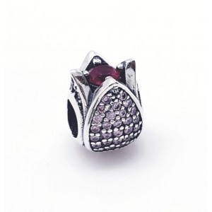 Zawieszka charms - czerwony tulipan