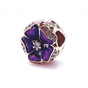 Zawieszka charms - fioletowy kwiat