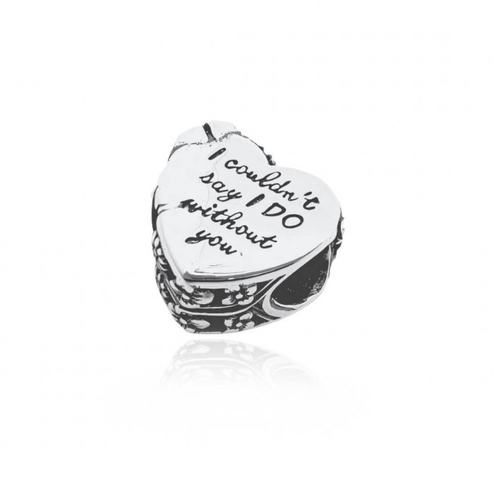 Zawieszka charms "I couldn't say I DO without you" - serce