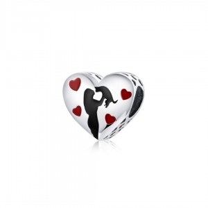 Zawieszka charms - kobieta z kotem