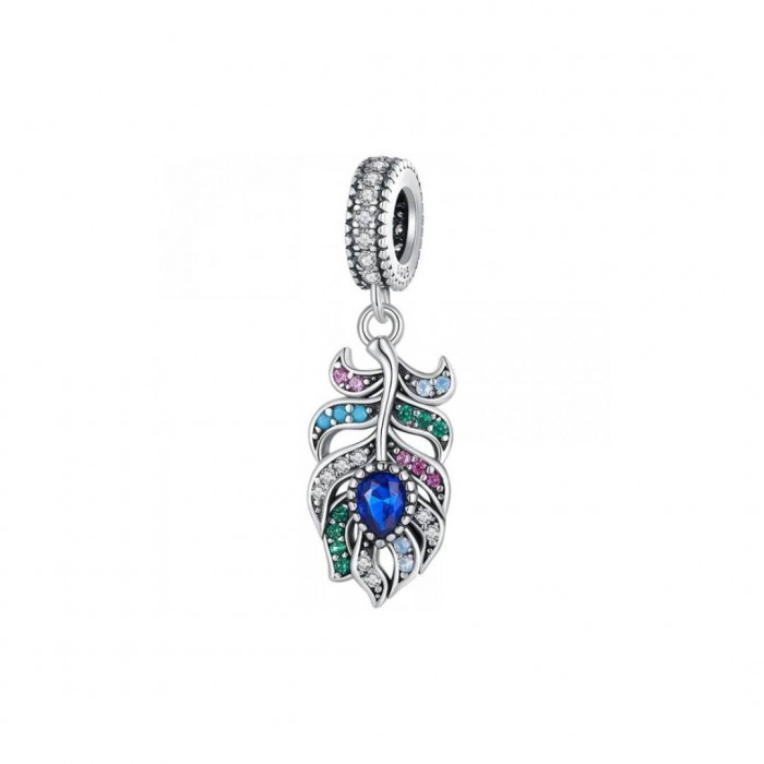 Zawieszka charms - kolorowe pióro