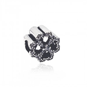 Zawieszka charms - koniczyna z cyrkoniami