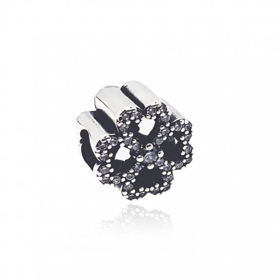 Zawieszka charms - koniczyna z cyrkoniami
