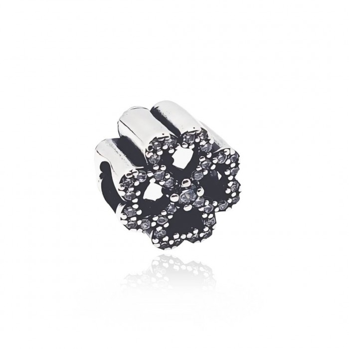 Zawieszka charms - koniczyna z cyrkoniami