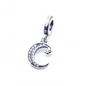 Zawieszka charms - księżyc z gwiazdką
