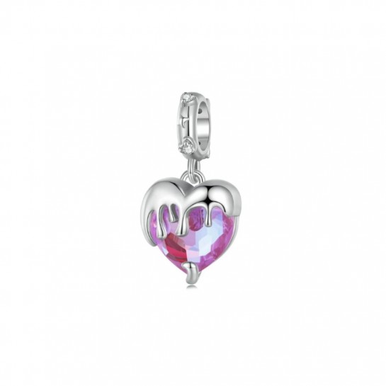 Zawieszka charms - różowe serce
