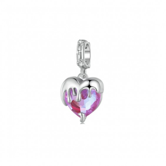 Zawieszka charms - różowe serce