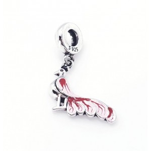 Zawieszka charms - różowy paw