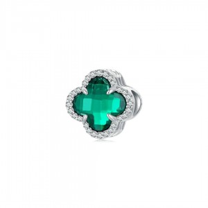 Zawieszka charms - zielona koniczyna marokańska