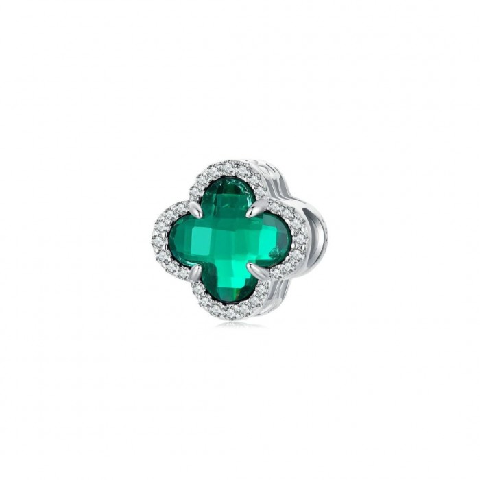 Zawieszka charms - zielona koniczyna marokańska