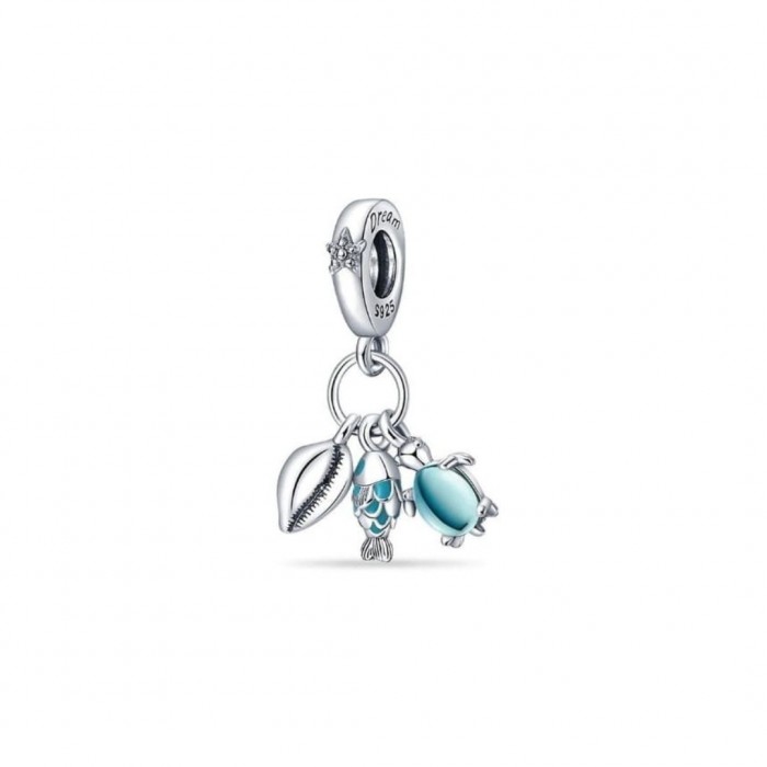 Zawieszka charms - żółw, ryba, muszla