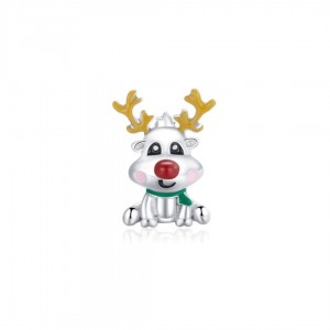 Zawieszka srebrna charms - renifer