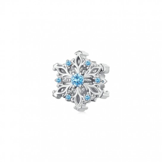 Zawieszka srebrna charms - śnieżynka