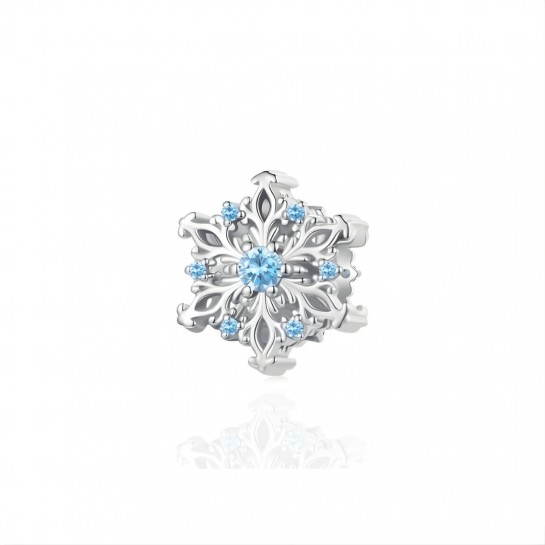 Zawieszka srebrna charms - śnieżynka