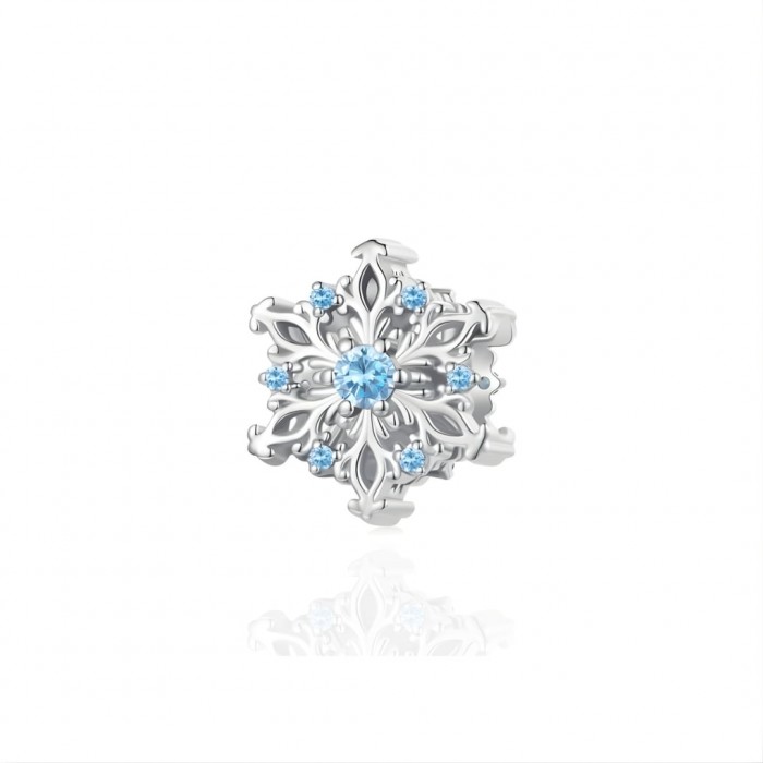 Zawieszka srebrna charms - śnieżynka