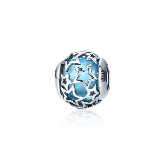 Zawieszka srebrna charms z gwiazdkami
