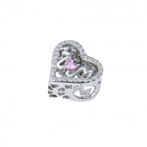 Zawieszka charms - serce z literkami