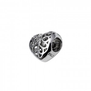 Zawieszka charms - serce bez cyrkonii