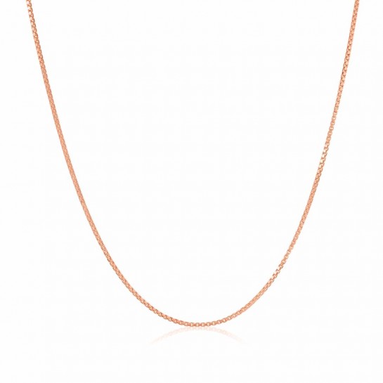 Łańcuszek srebrny pozłacany na różowo - kostka 45 cm