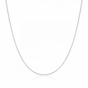 Łańcuszek srebrny rodowany - kostka 42 cm