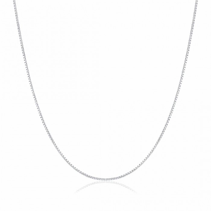 Łańcuszek srebrny rodowany - kostka 42 cm