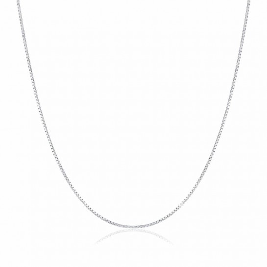Łańcuszek srebrny rodowany - kostka 50 cm