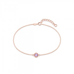 Bransoletka z różowego złota pr. 585 z cyrkonią