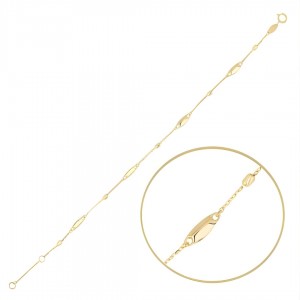 Bransoletka złota pr. 585 z podłużnymi zawieszkami 