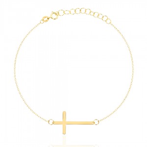 Bransoletka złota pr. 585 celebrytka - krzyżyk