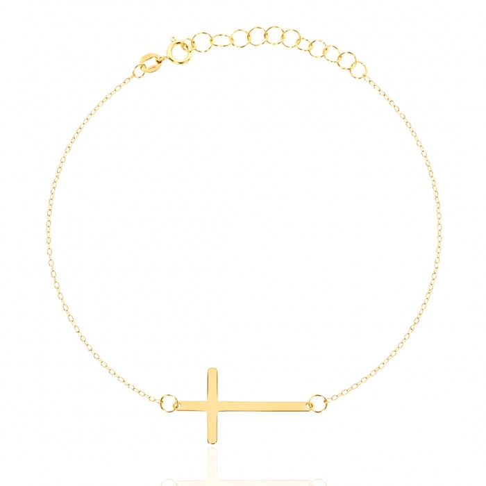 Bransoletka złota pr. 585 celebrytka - krzyżyk