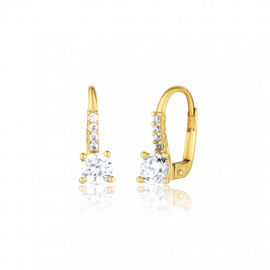 Kolczyki złote 585 zdobione cyrkoniami