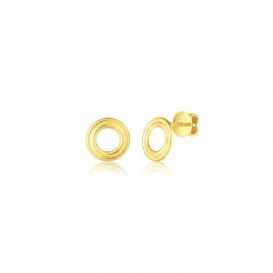 Kolczyki złoto pr. 585 kółka okrągłe zakręcane sztyfty