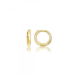 Kolczyki złote 585 gładkie okrągłe 10 mm