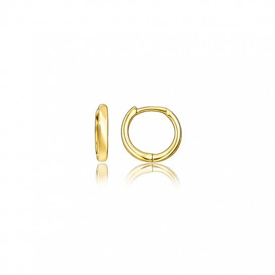 Kolczyki złote 585 gładkie okrągłe 10 mm