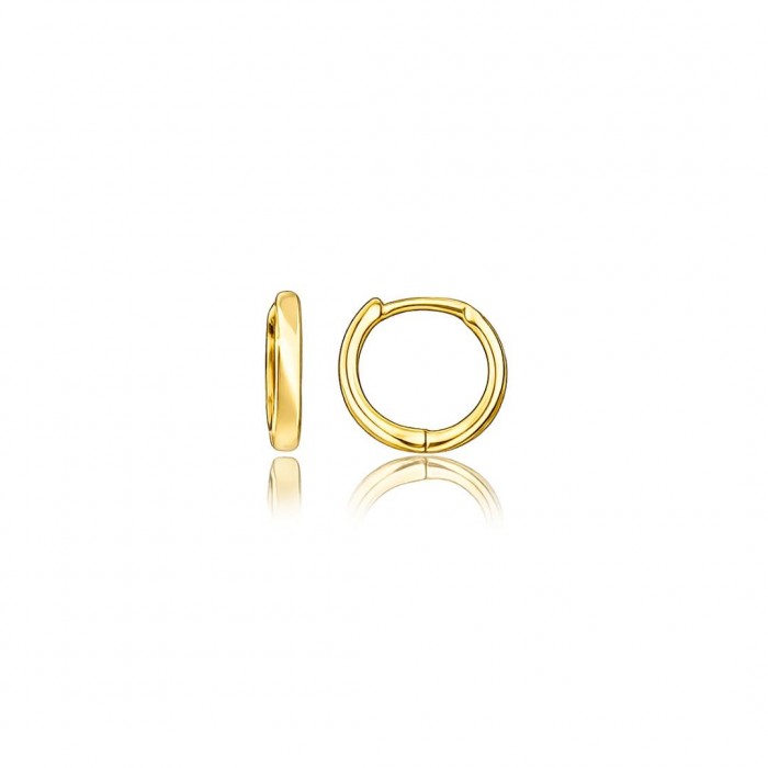 Kolczyki złote 585 gładkie okrągłe 10 mm