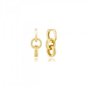 Kolczyki złote 585 splecione kółka obrączki