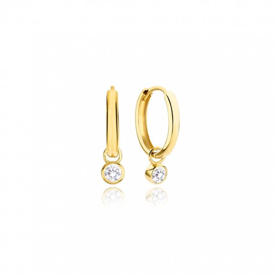 Kolczyki złote 585 z wiszącymi cyrkoniami