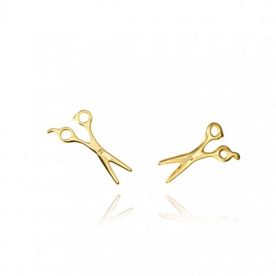 Kolczyki złote pr. 585 sztyfty - nożyczki