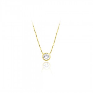 Naszyjnik złoto żółte 585 z cyrkonią