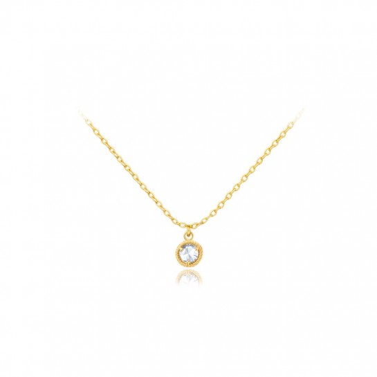 Naszyjnik złoto żółte pr. 585 z cyrkonią