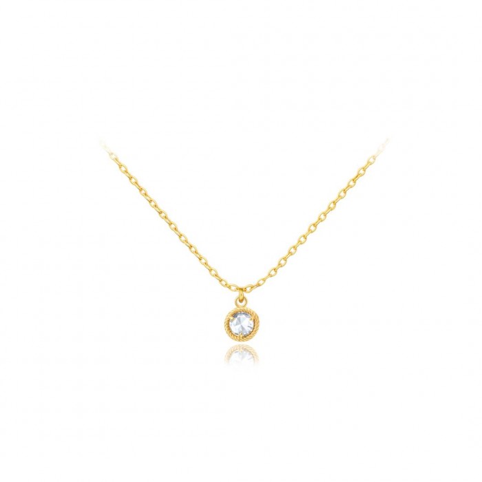 Naszyjnik złoto żółte pr. 585 z cyrkonią