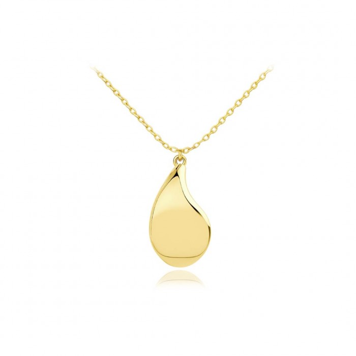 Naszyjnik złoty 585 - gładka kropla