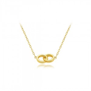 Naszyjnik złoty pr. 585 dwa splecione kółka obrączki