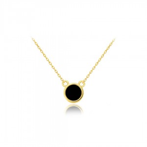 Naszyjnik złoty pr. 585 z zawieszką zdobioną onyksem