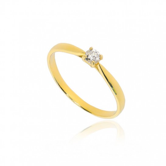 Pierścionek złoty pr. 585 zaręczynowy z diamentem 0,14 ct