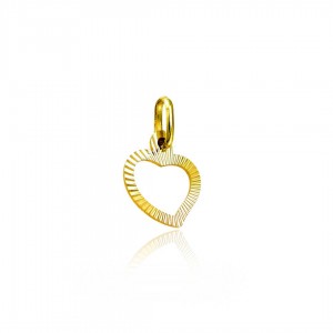 Zawieszka złoto pr. 585 - małe frezowane serce konturowe